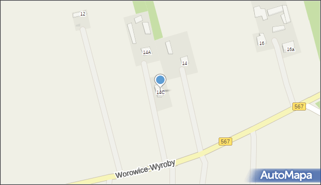 Worowice-Wyroby, Worowice-Wyroby, 14C, mapa Worowice-Wyroby