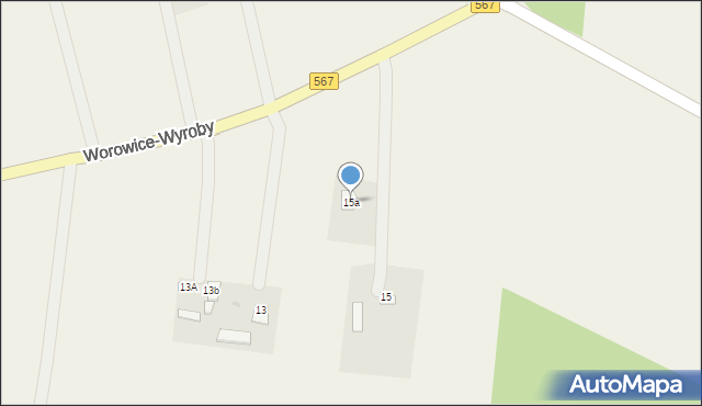 Worowice-Wyroby, Worowice-Wyroby, 15a, mapa Worowice-Wyroby