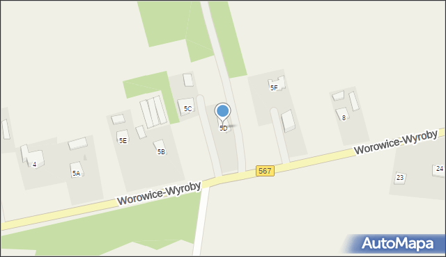 Worowice-Wyroby, Worowice-Wyroby, 5D, mapa Worowice-Wyroby
