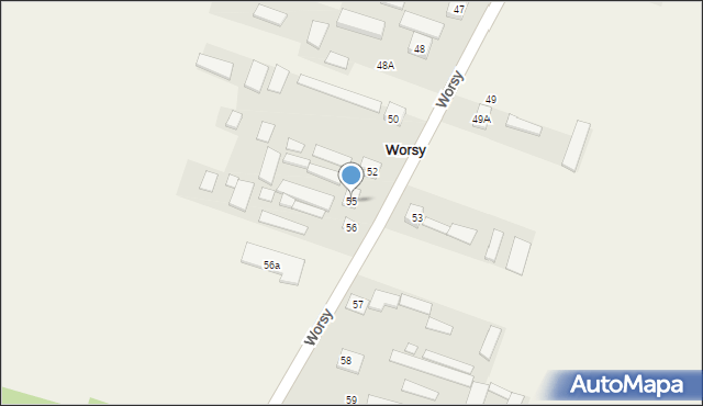 Worsy, Worsy, 55, mapa Worsy