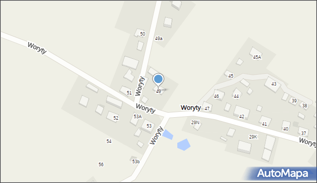 Woryty, Woryty, 49, mapa Woryty