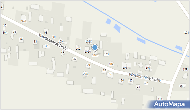 Woskrzenice Duże, Woskrzenice Duże, 102B, mapa Woskrzenice Duże