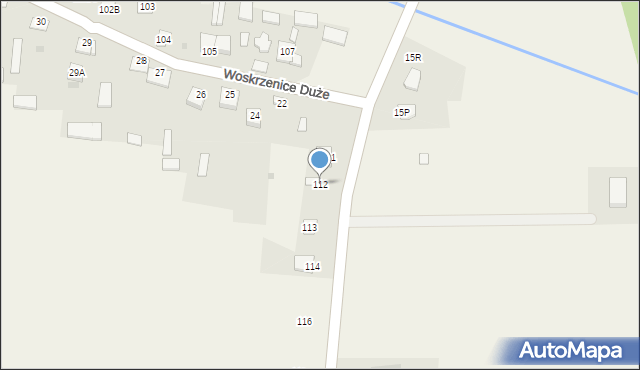 Woskrzenice Duże, Woskrzenice Duże, 112, mapa Woskrzenice Duże