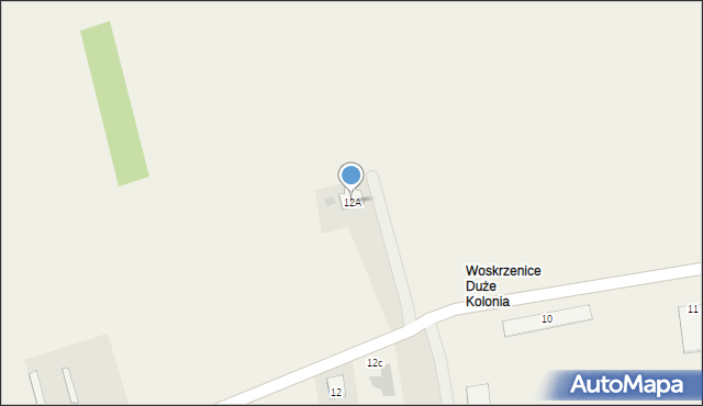 Woskrzenice Duże, Woskrzenice Duże, 12A, mapa Woskrzenice Duże