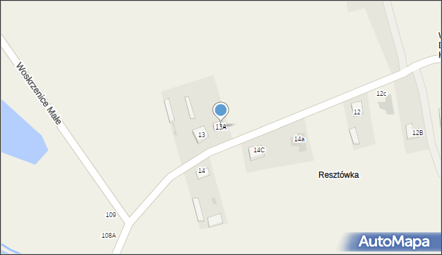 Woskrzenice Duże, Woskrzenice Duże, 13A, mapa Woskrzenice Duże