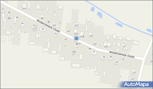 Woskrzenice Duże, Woskrzenice Duże, 29, mapa Woskrzenice Duże