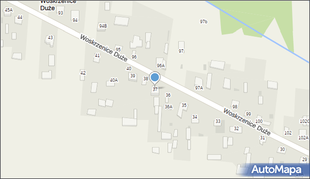 Woskrzenice Duże, Woskrzenice Duże, 37, mapa Woskrzenice Duże