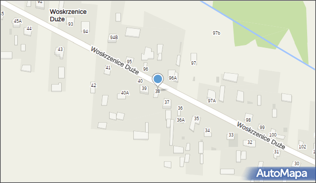 Woskrzenice Duże, Woskrzenice Duże, 38, mapa Woskrzenice Duże