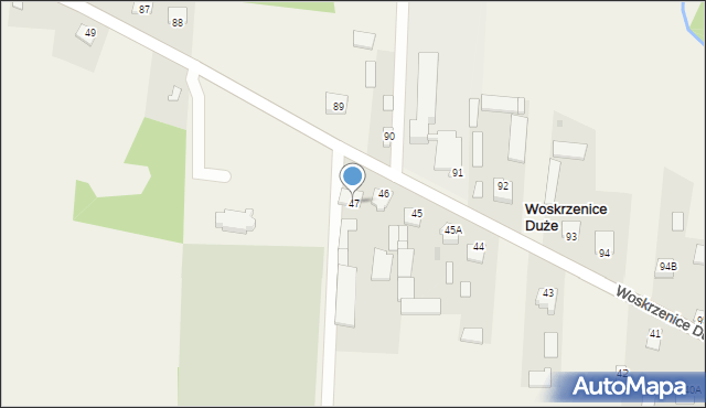 Woskrzenice Duże, Woskrzenice Duże, 47, mapa Woskrzenice Duże