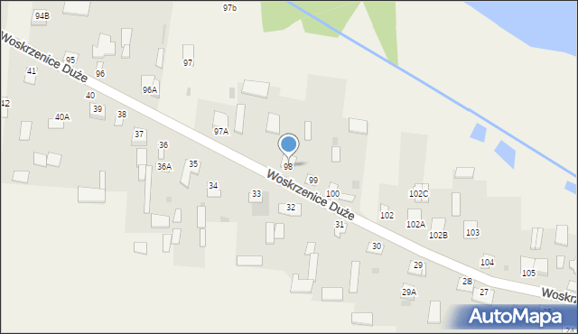 Woskrzenice Duże, Woskrzenice Duże, 98, mapa Woskrzenice Duże