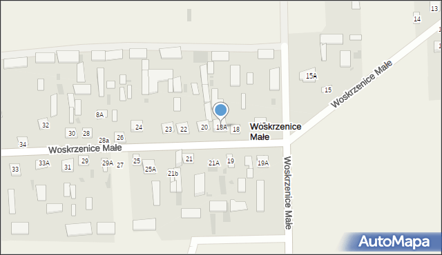 Woskrzenice Małe, Woskrzenice Małe, 18A, mapa Woskrzenice Małe