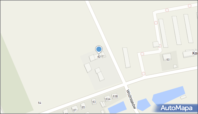 Woźniaków, Woźniaków, 62, mapa Woźniaków