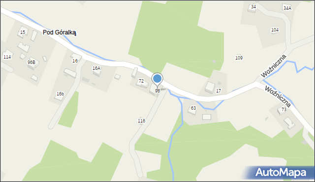 Woźniczna, Woźniczna, 98, mapa Woźniczna