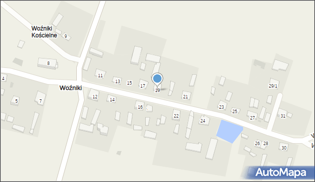 Woźniki, Woźniki, 19, mapa Woźniki