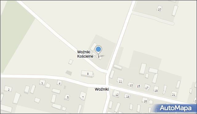 Woźniki, Woźniki, 9, mapa Woźniki