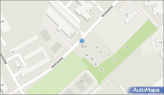Wrocław, Wołowska, 5, mapa Wrocławia