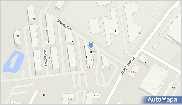 Wrocław, Wojaczka Rafała, 3B, mapa Wrocławia