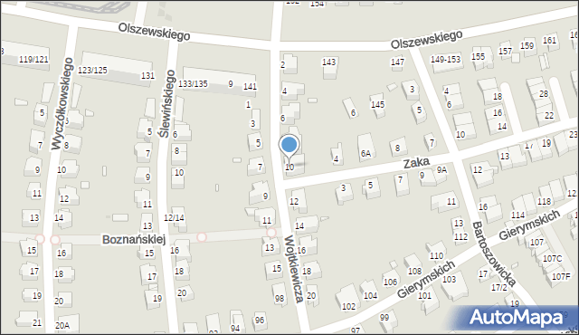 Wrocław, Wojtkiewicza Witolda, 10, mapa Wrocławia