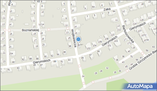 Wrocław, Wojtkiewicza Witolda, 20, mapa Wrocławia