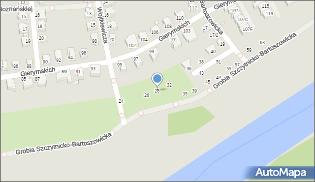 Wrocław, Wojtkiewicza Witolda, 28, mapa Wrocławia