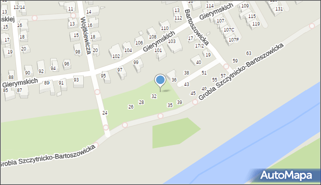 Wrocław, Wojtkiewicza Witolda, 34, mapa Wrocławia