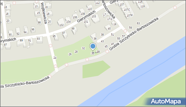 Wrocław, Wojtkiewicza Witolda, 35, mapa Wrocławia