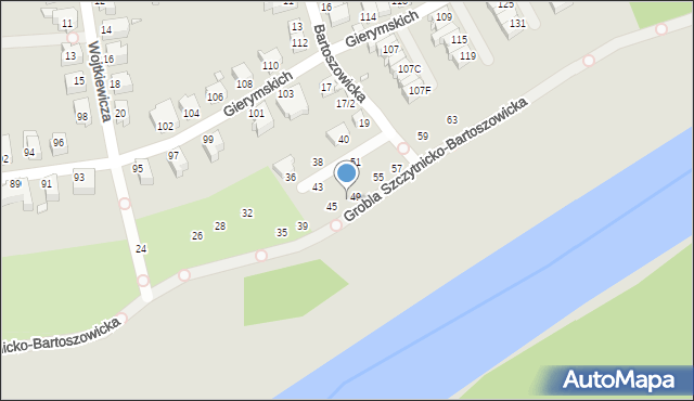 Wrocław, Wojtkiewicza Witolda, 47, mapa Wrocławia