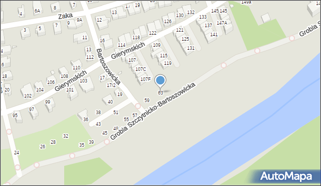 Wrocław, Wojtkiewicza Witolda, 63, mapa Wrocławia