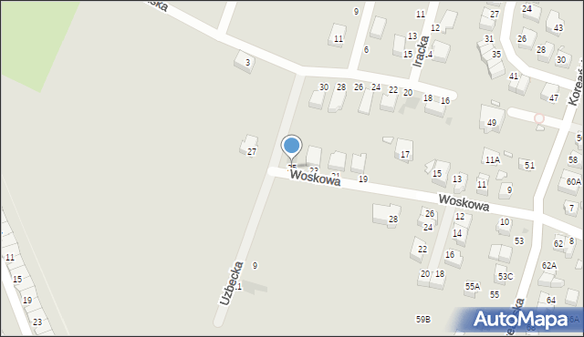 Wrocław, Woskowa, 25, mapa Wrocławia