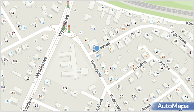 Wrocław, Wojszycka, 10, mapa Wrocławia