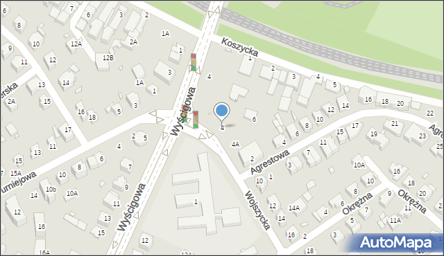 Wrocław, Wojszycka, 4, mapa Wrocławia