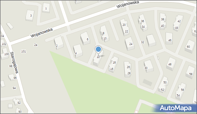 Wrocław, Wojanowska, 12, mapa Wrocławia