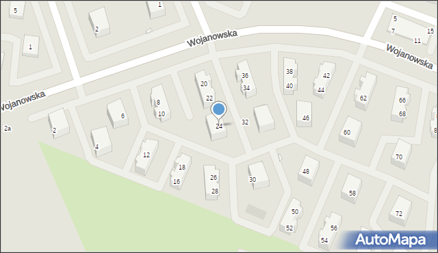 Wrocław, Wojanowska, 24, mapa Wrocławia