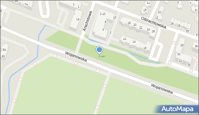 Wrocław, Wojanowska, 33, mapa Wrocławia
