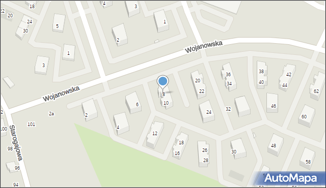 Wrocław, Wojanowska, 8, mapa Wrocławia