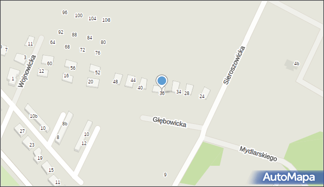 Wrocław, Wojnowicka, 36, mapa Wrocławia
