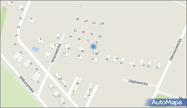 Wrocław, Wojnowicka, 54, mapa Wrocławia
