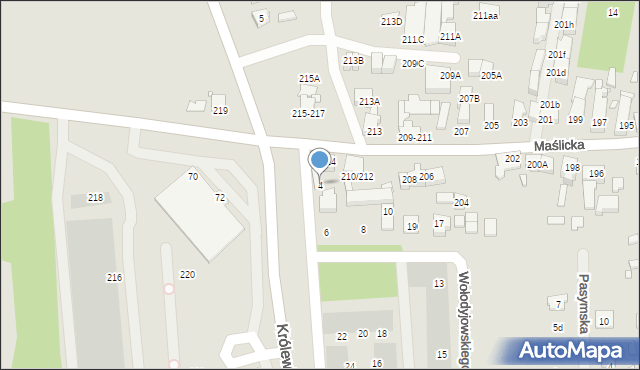 Wrocław, Wołodyjowskiego Michała, 4, mapa Wrocławia