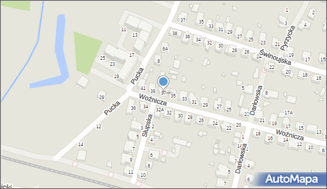 Wrocław, Woźnicza, 37, mapa Wrocławia