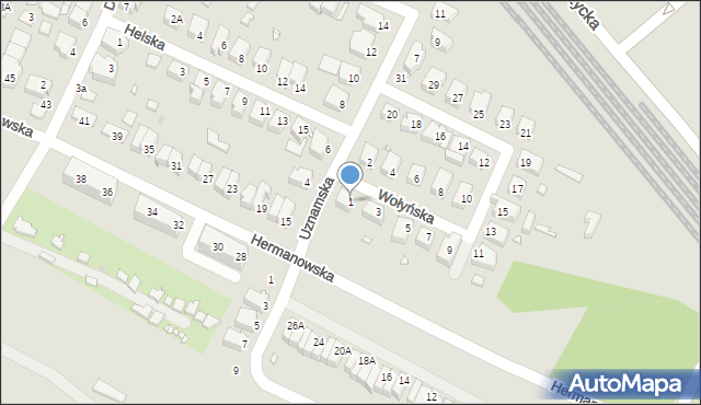 Wrocław, Wołyńska, 1, mapa Wrocławia