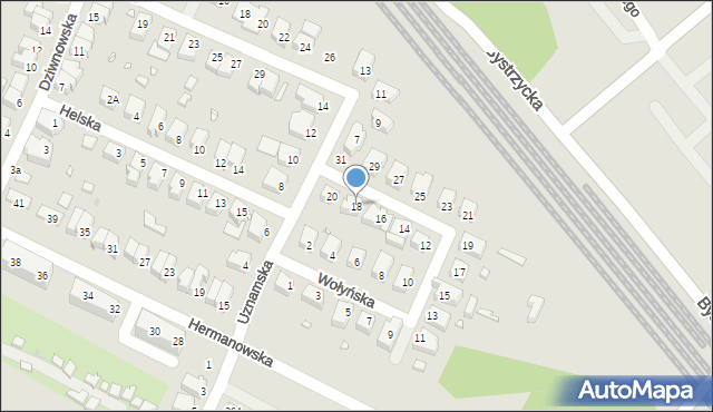 Wrocław, Wołyńska, 18, mapa Wrocławia