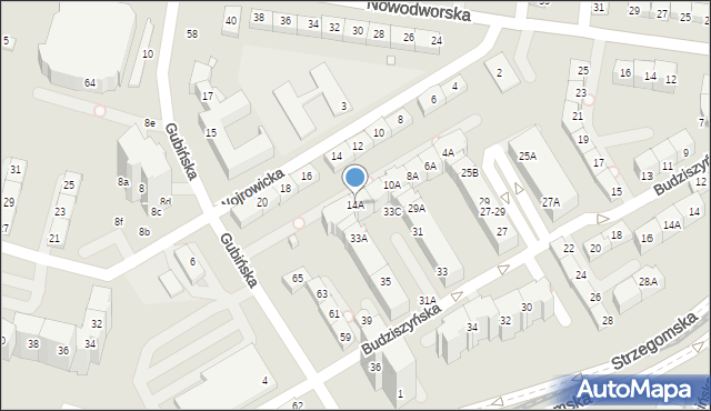 Wrocław, Wojrowicka, 14A, mapa Wrocławia