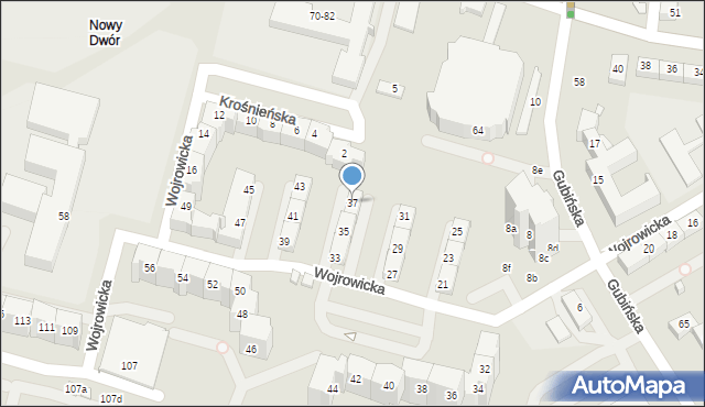 Wrocław, Wojrowicka, 37, mapa Wrocławia