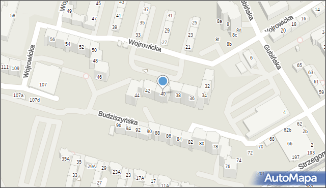 Wrocław, Wojrowicka, 40, mapa Wrocławia