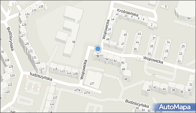 Wrocław, Wojrowicka, 56, mapa Wrocławia