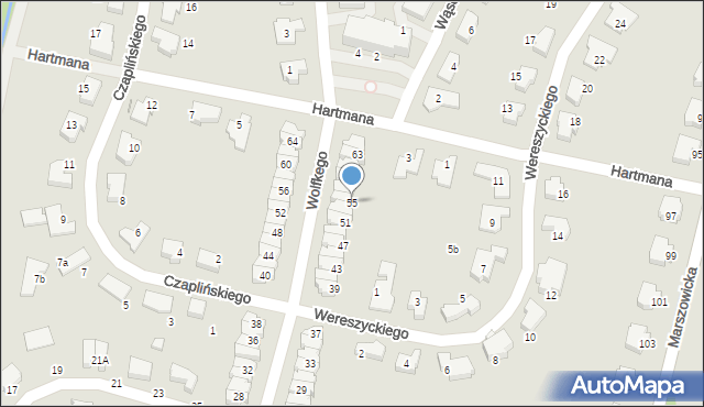 Wrocław, Wolfkego Mieczysława, 55, mapa Wrocławia