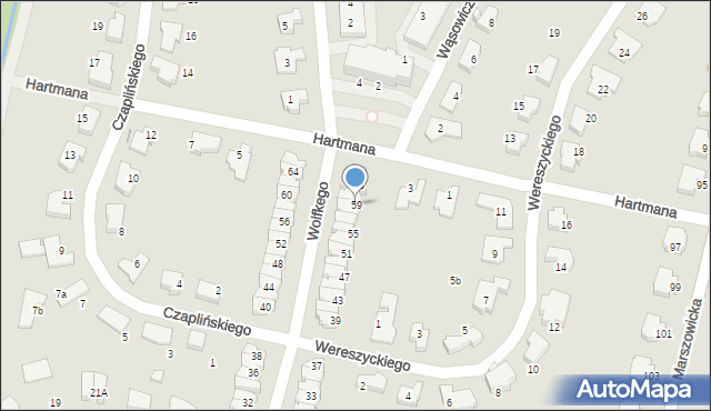 Wrocław, Wolfkego Mieczysława, 59, mapa Wrocławia