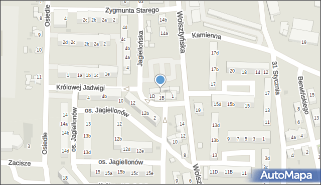 Wschowa, Wolsztyńska, 14AC, mapa Wschowa