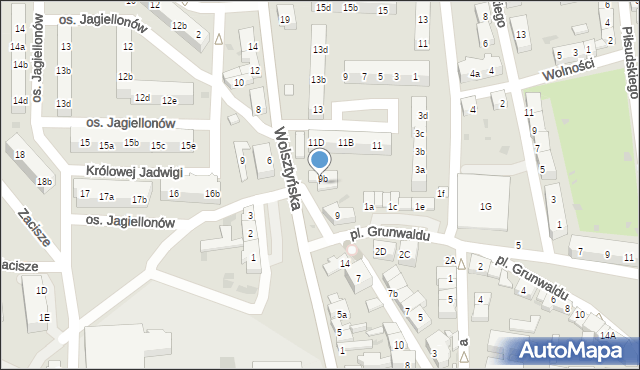 Wschowa, Wolsztyńska, 9B, mapa Wschowa