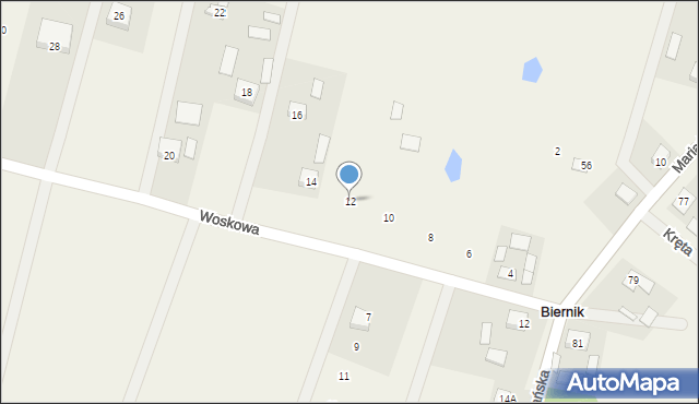 Wygoda, Woskowa, 12, mapa Wygoda